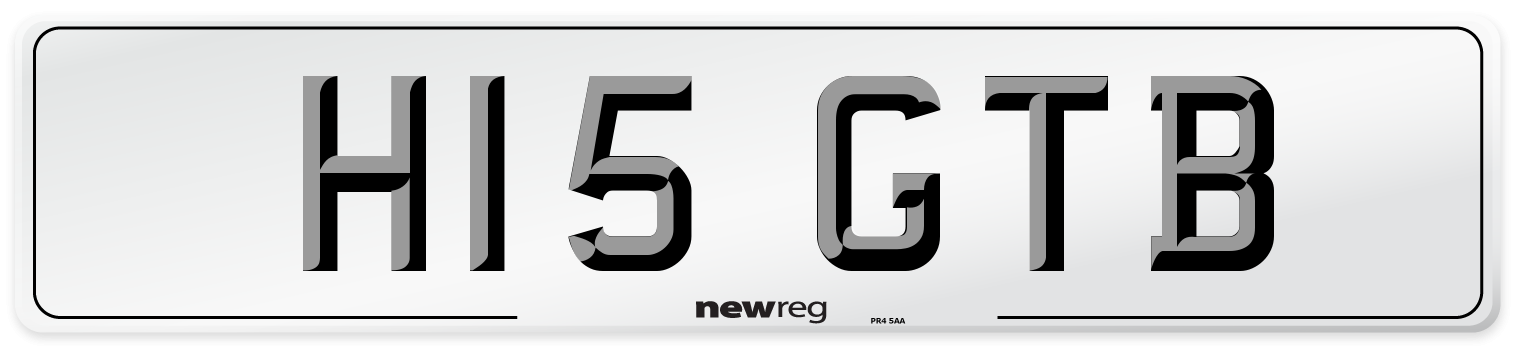 H15 GTB Number Plate from New Reg